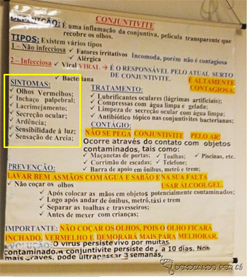 Simulação de conjuntivite, para pegar uns dias de atestado… É, minha g