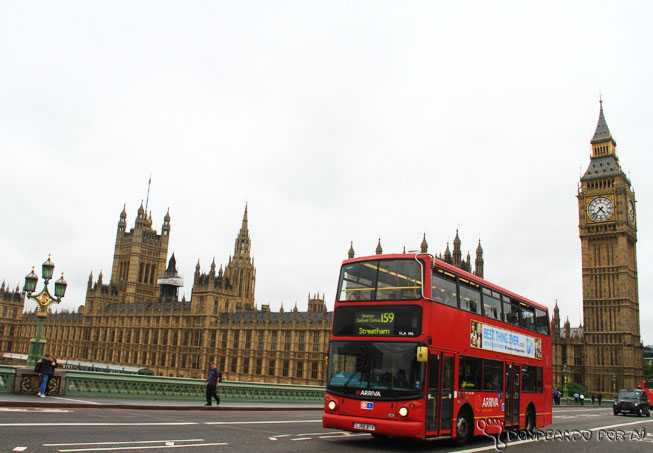 Inglaterra Big Ben ônibus double deck Londres